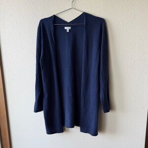 Garnet Hill Deep Blue Open Cardigan